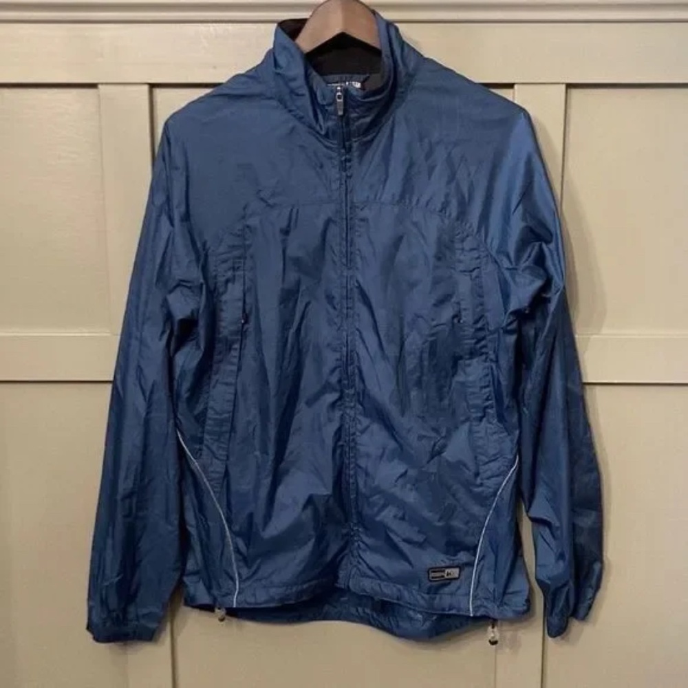 REI Full Zip Up Windbreaker Jacket Outdoor Hiking Navy Blue Mens Size Medium